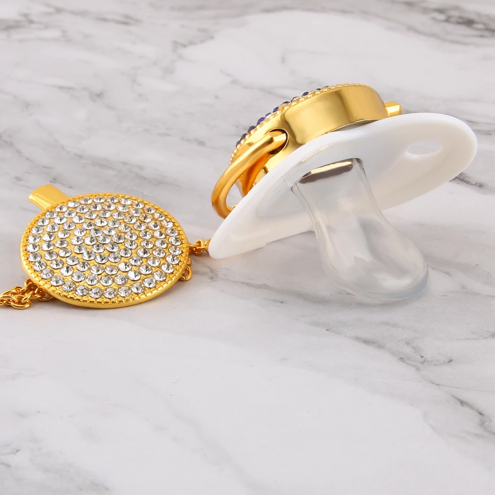 Baby Glam Pearl Pacifier Golden Bling Pacifier Bling Silk Shimmer Pacifier Infant Nipple Soother