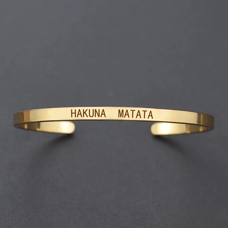Inspirational Quotes Cuff Bracelet "DON'T WORRY BE HAPPY" Metal Engraved Bracelet Bangle Fashion Jewelry Gifts for Friends metal bracelet