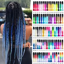 Высокая температура волокна Джамбо косы синтетические плетеные волосы для наращивания 100 г 24 дюйма блонд крючком накладные волосы для женщин