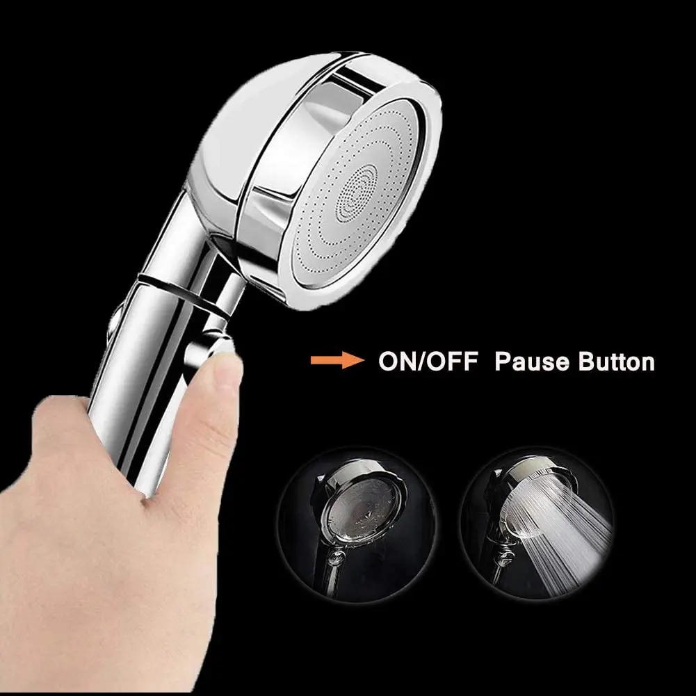 Shower Head Shower Nozzle Z&L 3 Modes Adjustable Universal Bath Showerheads Water Saving Sprayer Nozzle Stop Button Spa Bathroom High Pressure Shower Head