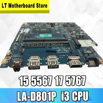 

Akemy for Dell Inspiron 15 5567 17 5767 Laptop Motherboard i3-6006U CPU BAL20 LA-D801P 100% Tested Mianboard