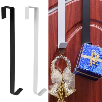 

38cm Metal Over Door Hook Christmas Wreath Door Hanger Secure Xmas Decor Hook Holiday Supplies Kitchen Door Tool