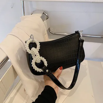 

2020 New Fashion Crocodile Pattern Baguette Bags For Women Fashion Female Shoulder Bag Female Handbags And Purses Women's Bag