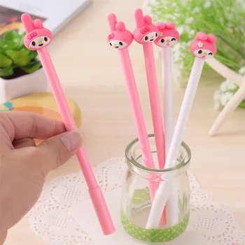 

50PCS Korean Stationery Cute Rabbit Neutral Pen Cartoon Pen Black 0.38mm Gel Pens Kawaii School Supplies