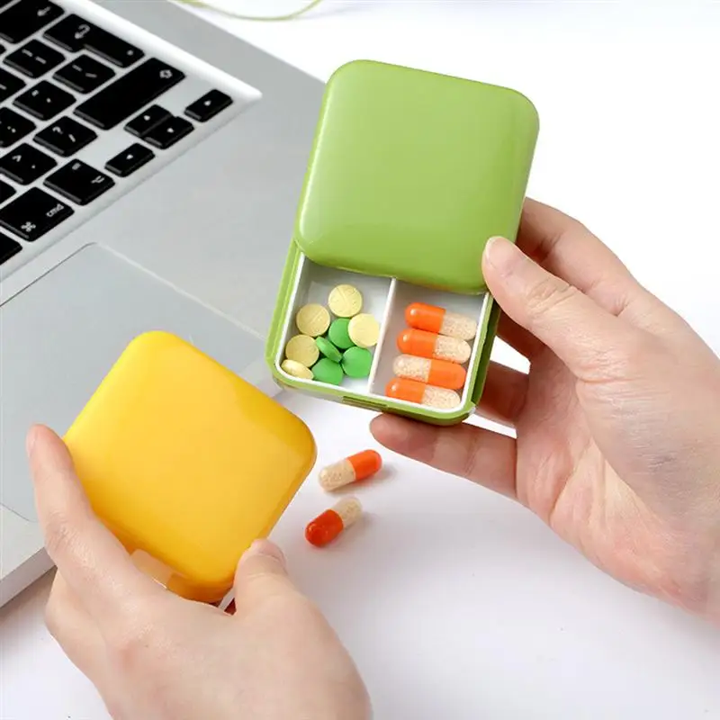 

1PC 2 Grids Medicine Box Portable Pill Organizer Pill Case Mini Multifunctional Pill Holder for Travel