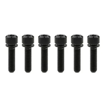 

6Pcs M5 x 16 18 20mm Ti Titanium Screws Bolts Bicycle Stem Bolt with Washer Gasket M5x16 M5x18 M5x20 for MTB / Road Bicycle Stem