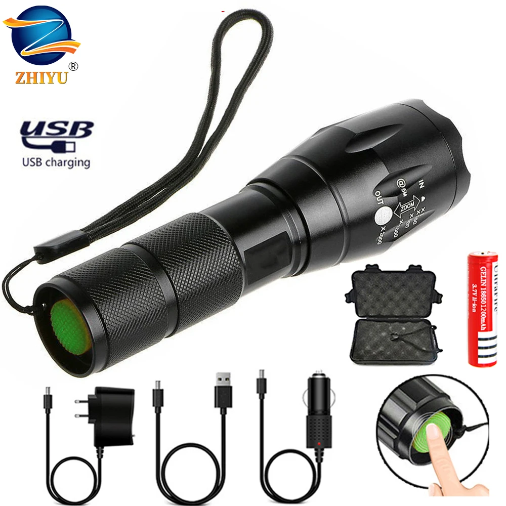 

LED Flashlight Ultra Bright Waterproof Torch T6 / L2 / V6 Camping Light 5 Switch Modes Zoomable Bicycle Light Use 18650 Battery