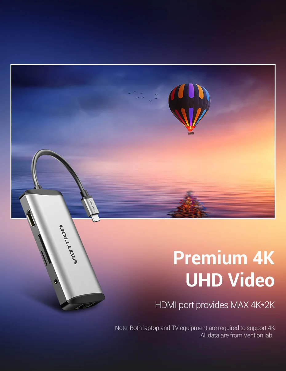 Vention USB C HUB Type-C to 4K HDMI 5 H05576a38fb624f95a2028554ee5fa284T