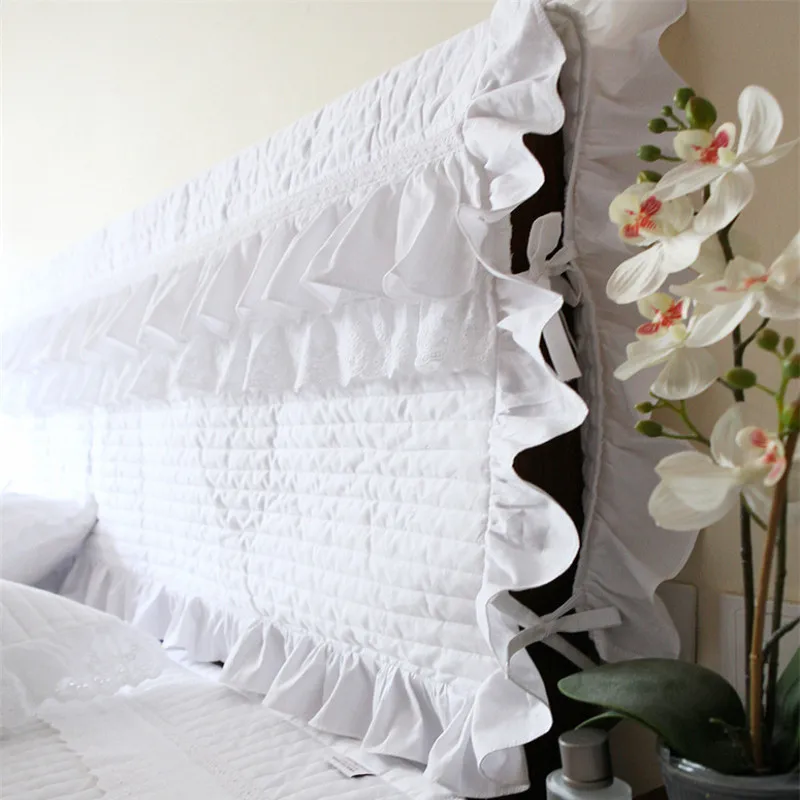 Топ романтическая Принцесса Кровать Чехол на спинку кровати свадебные декоративные кружева Чехлы для подушек элегантный дизайн с рюшами кровать головная доска полотенце распродажа