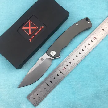 

LEMIFSHE YX-650 Flipper Folding Knife Titanium Alloy Handle D2 Blade Ceramic Bearing Hunting Camping EDC Survival Tool