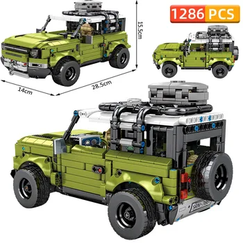 

Technic SUV Pull Back car Building Blocks Off-road Vehicle Land Rover Defender 1: 14 Camping Picnic Car Model Toys for Children