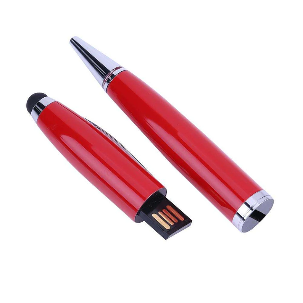 2 Pieces 3 in 1 USB 2.0 Flash U Disk Screen Stylus Pen Writing Ballpoint Pen 32GB