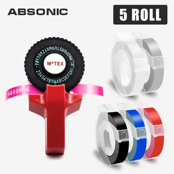 

Absonic Motex E101 Label Printer Colorful Labeling Tapes for Dymo 9MM Label Ribbon 3D Embossing Letter Sticker Manual Typewriter
