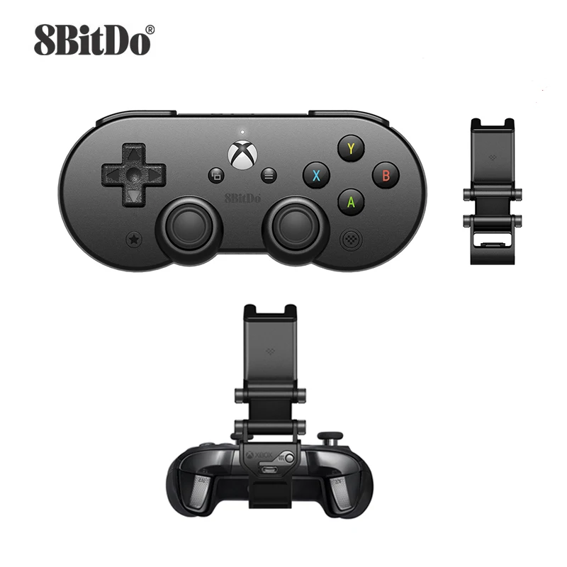 

8BitDo Bluetooth Gamepad Controller SN30 Pro for Xbox cloud gaming on Android includes phone clip with Clip for Xbox Controller