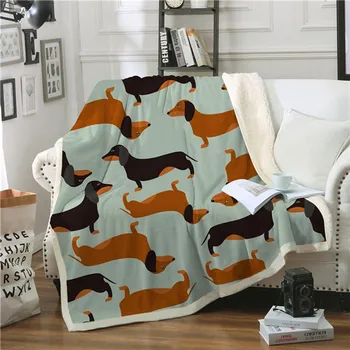 

SOFTBATFY Dog Fleece Throw Blanket Sofa Bedding Blankets Drop Ship