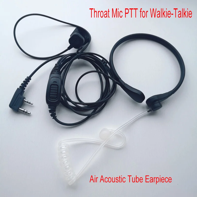 WURUI Walkie-Talkie наушники с горлом микрофон PTT Air Акустическая трубка наушник гарнитура для Baofeng Walkie Talkie UV-5R 888S