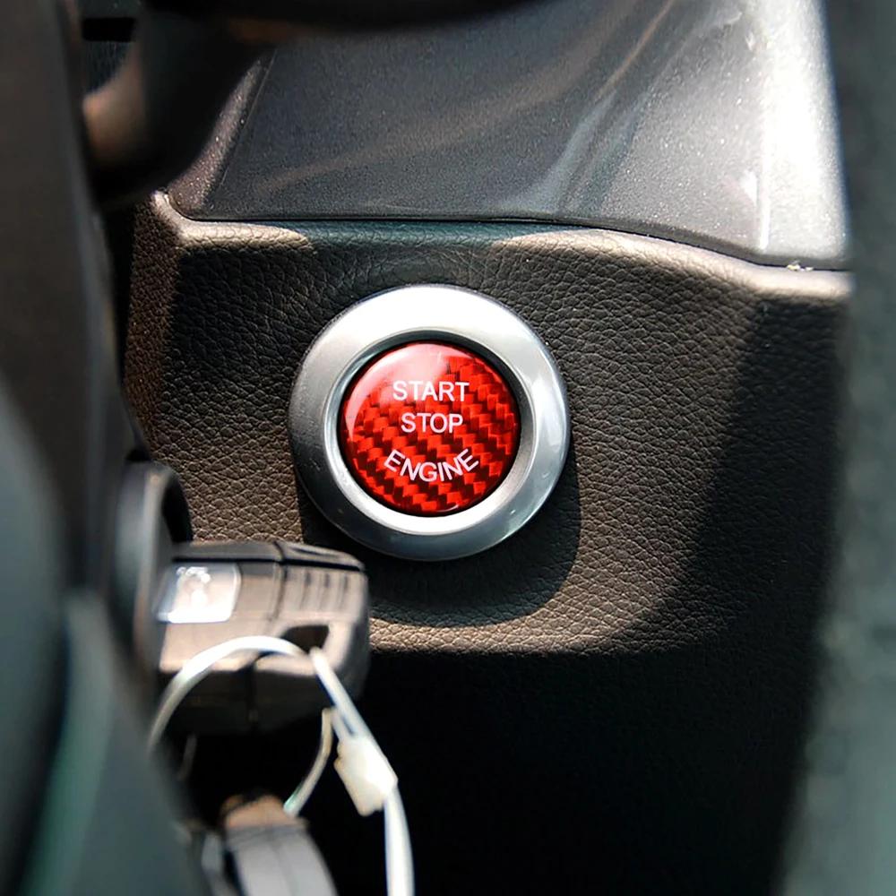 

Accessory Start Button Sticker 1pc Carbon Fiber Stop Engine For BMW 5 Series E60 2004-2009