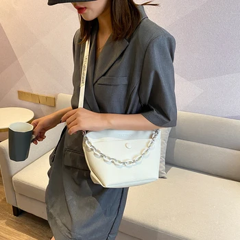 

Creative Design Fashion Shoulder Bag Women Classic Texture Chic PU Leather Simple Travel Chain Daily Messenger Pouch