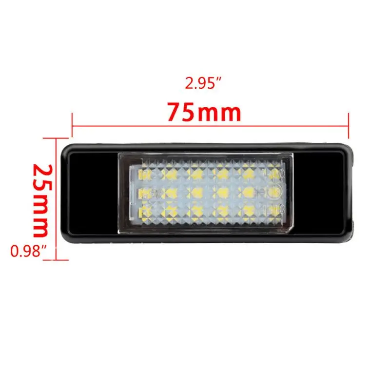 Lampes Plaque D'immatriculation LED 18 Perles - Lot De 2, Pour Peugeot 207 307 308, Citroën C2 C3 C4, Etc.