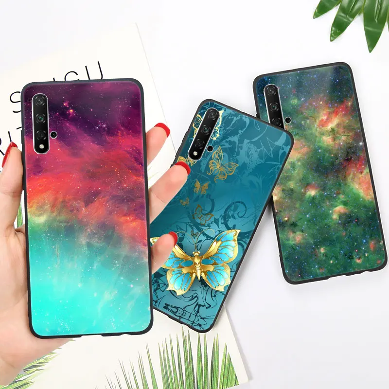 Чехол для Huawei Honor 10 Lite 20 20S 10i 20i Pro View глянцевый яркий мягкий силиконовый чехол