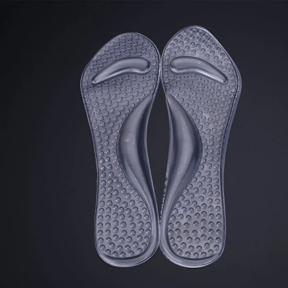 Soft Women Non-Slip High Heel Arch Cushion Support Silicone Pads Insole - Цвет: Transparent color