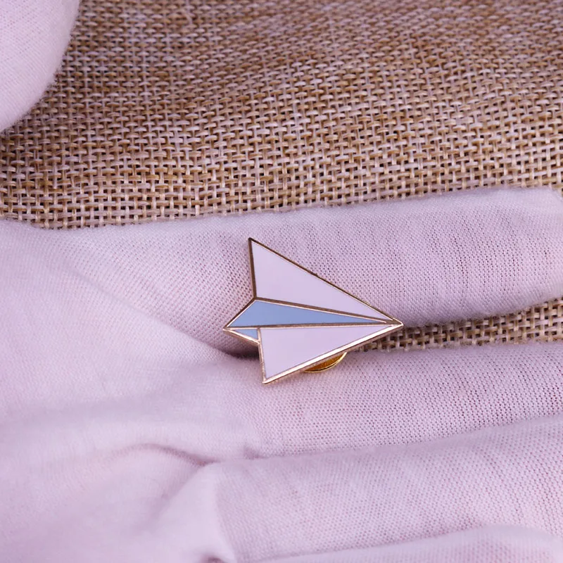 Paper Plane Enamel Pin Origami Brooch Kids Jewelry Gift Brooches