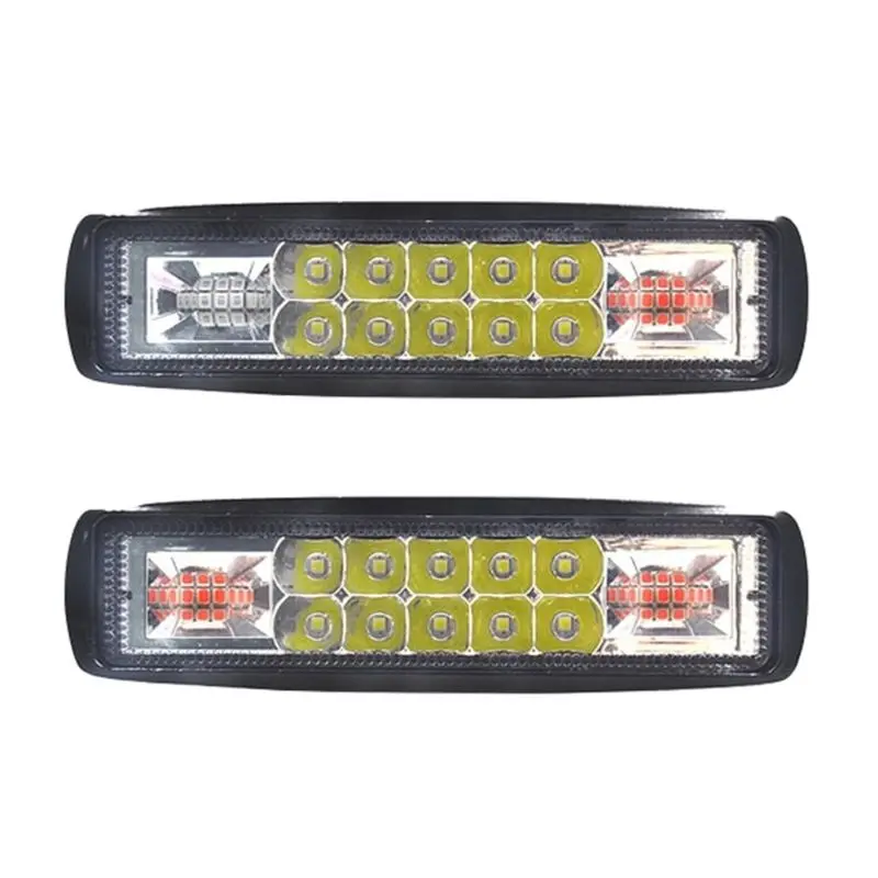 

48W Strobe Flash Work Light LED Light Bar Amber White For Offroad 4x4 SUV Motorcycle Truck