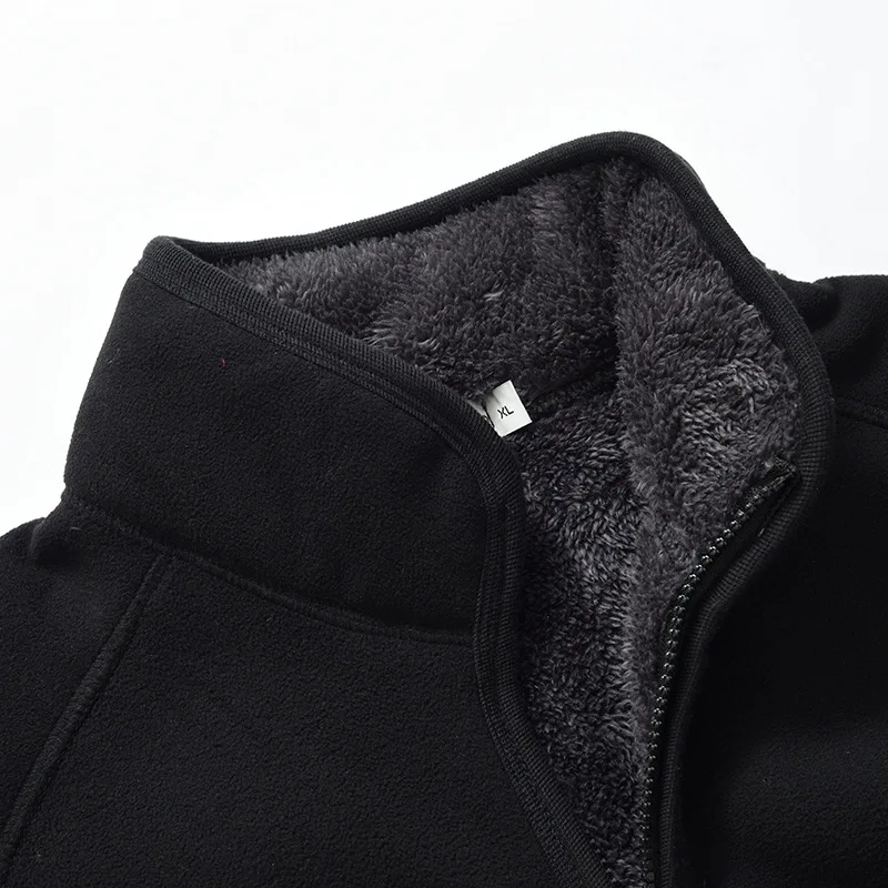 Fleece Men's Outdoor Plus Velvet Thick Sports Cardigan Plus-size Warm Hooded Raincoat Jacket Liner Polar Fleece Jacket