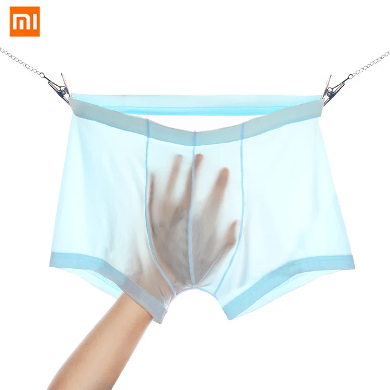 

3pcs Xiaomi Mijia Summer Ultra-thin Men's Panties Ice Silk Seamless Men's Boxer Solid Translucent Underpants Breathable Panties