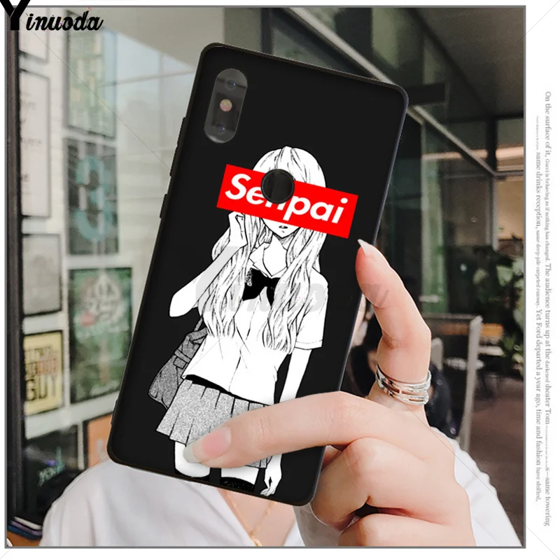 Yinuoda Sugoi Senpai аниме waifu черный мягкий чехол для телефона Xiao mi Red mi 5 5Plus 7 K20 Note5 6A mi 6 mi x2 mi x2S