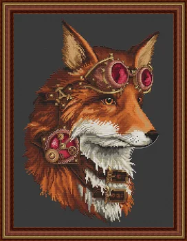 

GG Counted Cross Stitch Kit DIM08826 Christmas Cats and Dogs Handmade Needlework For Embroidery 14ct Cross Stitch Pilot fox