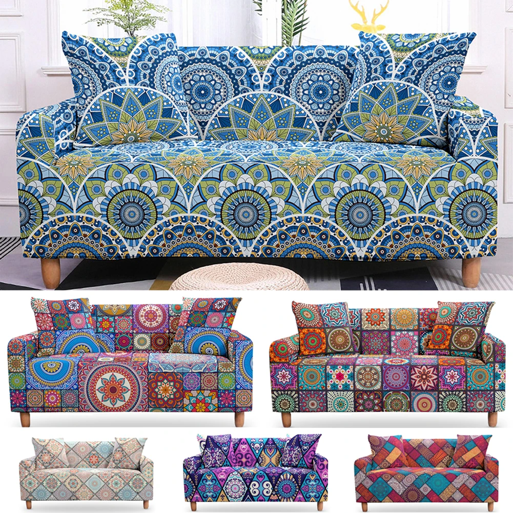 3d Mandala Sofa Covers Elastic Slipcovers Sofa Protector 2 3 Seater Couch Cover Bohemian Flower For Sectional Sofa Living Room Sofa Cover Aliexpress