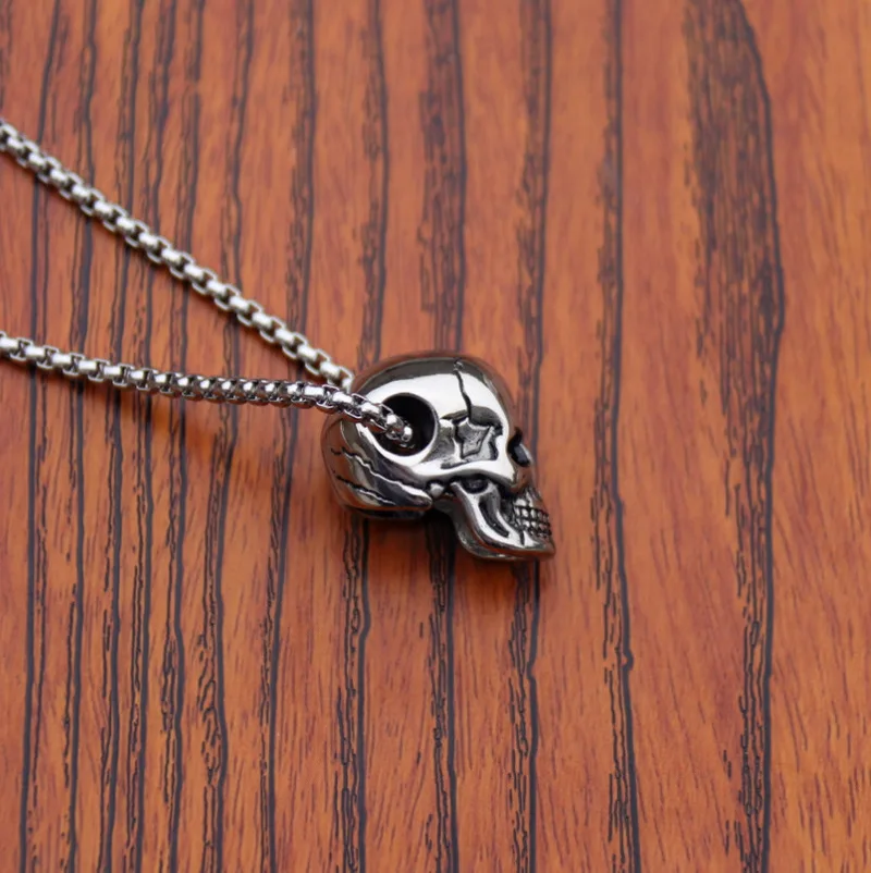 Панк ожерелье с подвеской из нержавеющей стали с черепом, винтажное ожерелье с пиратским скелетом для мужчин, мужские ювелирные изделия на Хэллоуин, готика, бохо