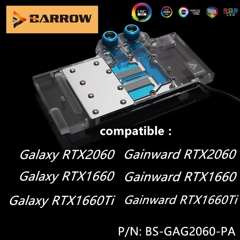 Головка водяного охлаждения Barrow LRC 2 0 с полным покрытием 5 В для Galaxy / Gainward RTX 2060 GTX