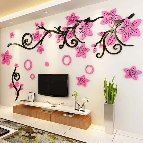 Pegatinas de pared de orquídeas púrpuras, decoración de dormitorio, pegatinas  decorativas de PVC extraíbles, pegatinas de pared de vinilo, 50x70cm, 1  unidad - AliExpress