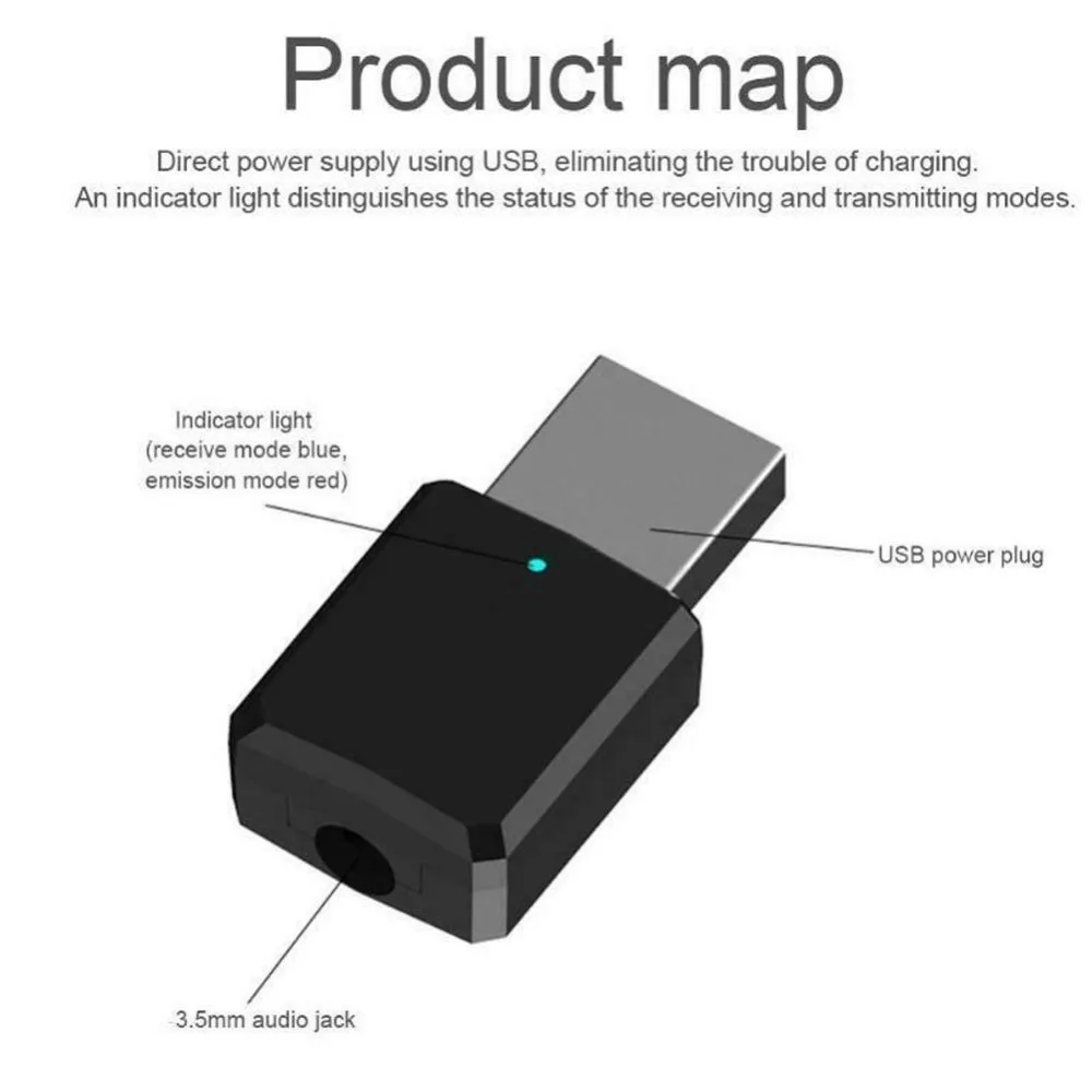 3,5 мм AUX USB Bluetooth 5,0 передатчик приемник 3/2 в 1 адаптер EDR для ТВ ПК наушники стерео автомобиля HIFI аудио
