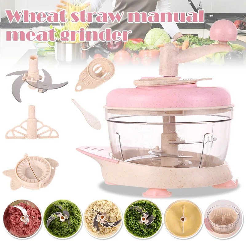 

Food Processor Manual Multifunctional Meat Grinder Hand Pulling Chopper for Home Kitchen J2Y