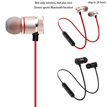 

V4.1 Bluetooth Earphone Sports Neckband Magnetic Wireless Earbuds Stereo Earbuds Music Metal Earphone With Mic For All Phones