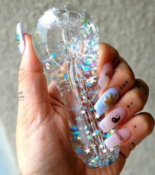 

5" Freeze-A-Bowl Glitter Pipe Handmade Spoon Pipe
