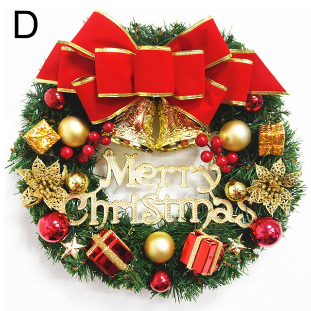 Wreath With Bow Door Hanging Rattan Ornament Garland Xmas Wall Window Wedding Decorations Home Decor Leaves