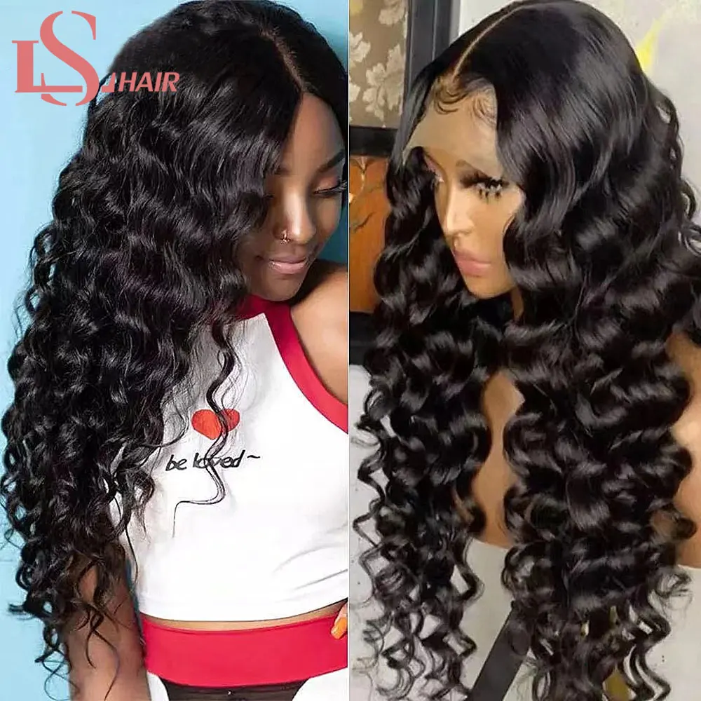 Loose Deep Wave Brazilian Butta Lace Curly Wig With Glueless Lace