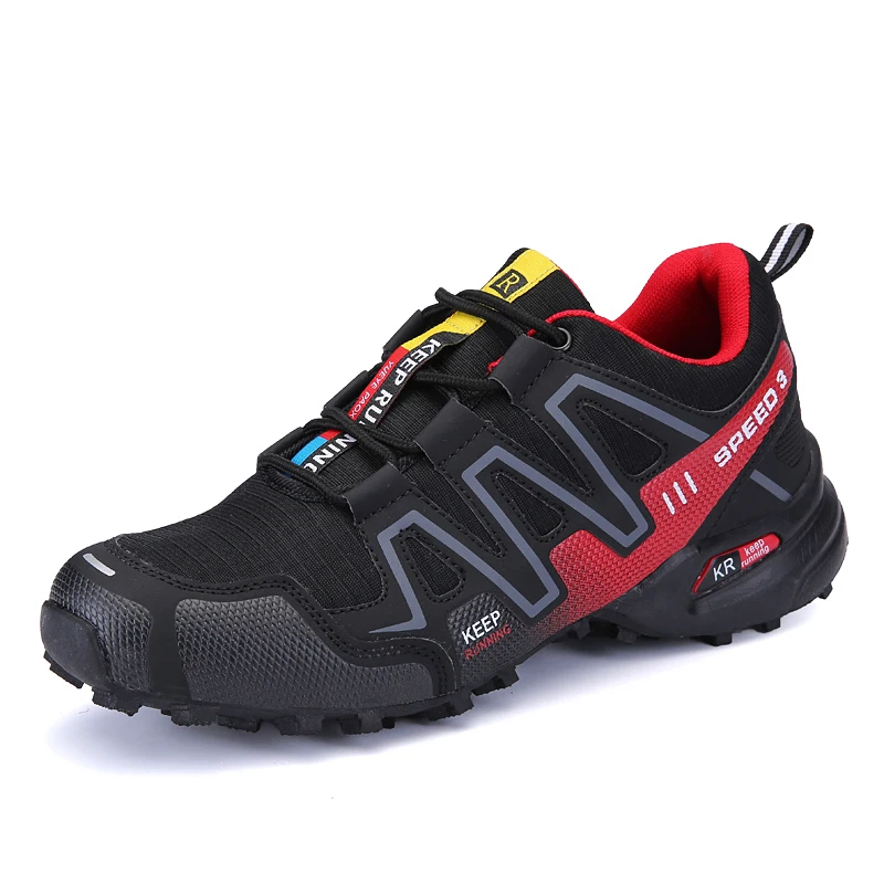 Уличная Мужская обувь с высоким берцем; мужские кроссовки; мужская теплая обувь; chaussure homme tenis masculino zapatos de hombre - Цвет: 8-3 black red