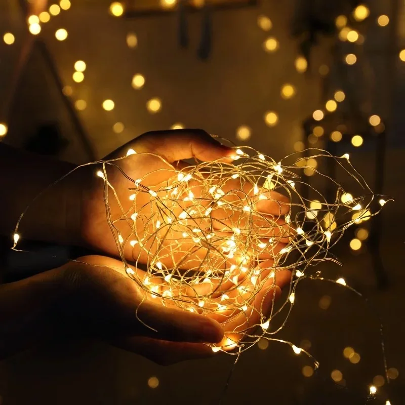 

Indoor Romantic Decorative Lights LED Firefly Lamp CR2032 Button Copper Lamp Starry Holiday Small Lighting Chain