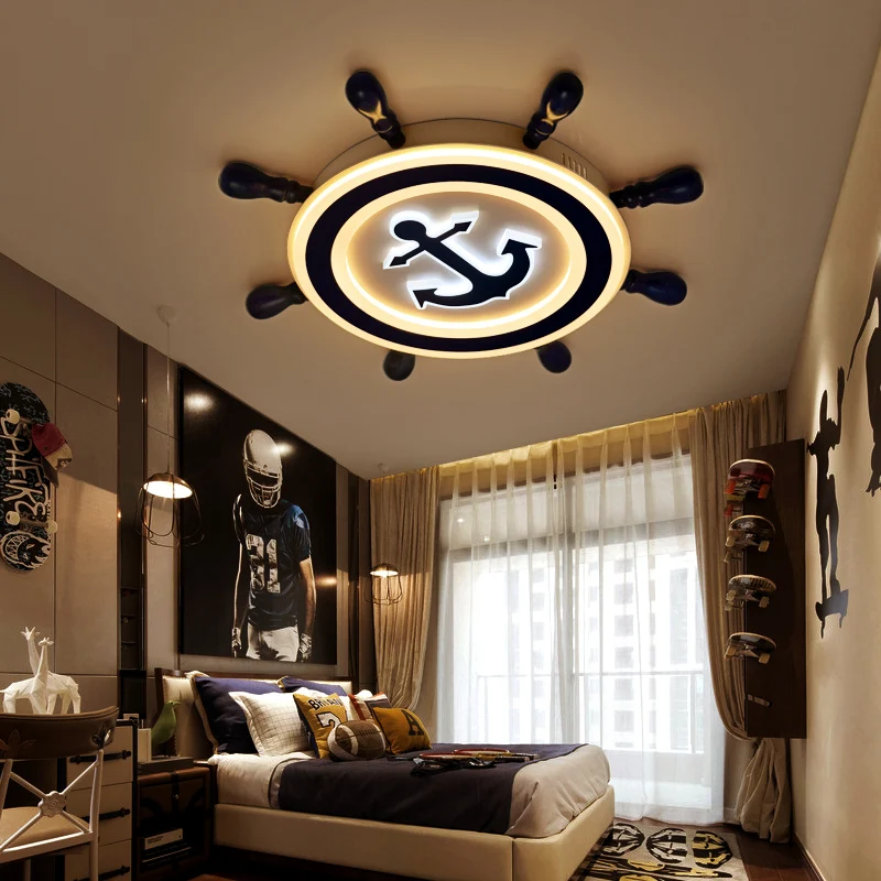 

New modern bedroom pirate ship rudder LED ceiling lamp decorative lighting 90-260V living room lighting led ceiling light