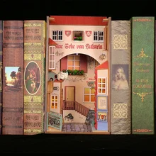 

Cutebee DIY Book Nook Shelf Insert Bookend Dollhouse Model Roombox Building Kit Wooden Bookshelf Toys For Children Girl Gifts