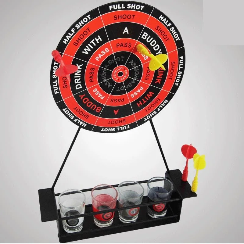 Качественная Мини Питьевая игра Дартс Shot Вечерние игры рулетка Бар игра с 4 стеклянными чашками и 1 целевой стеллаж новые подарки