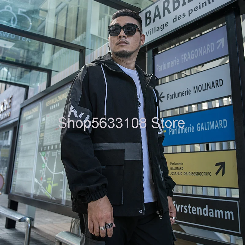 

J1286 Jacket Big Size Men Fat Men's Wear Leisure With Cap Jacket Jacket Plus Fat Plus Large Size