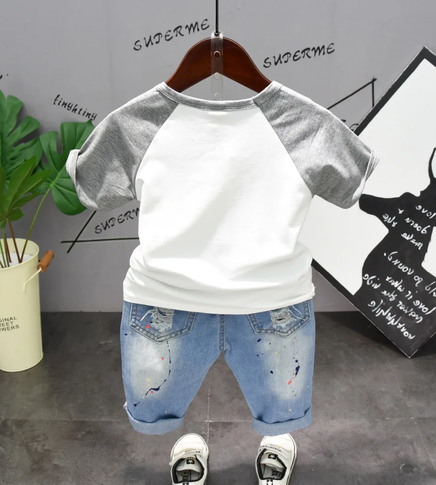Spring Summer boys denim vest baby sleeveless jacket kids tops children coat ripped tassel star letter patch 2 to 7 yrs