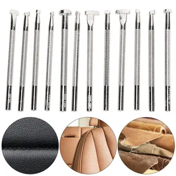 

12PCS Leather Engraving and Embossing Tools Pattern Carving DIY Kit Leather Working Handmade Metal Stamping Patterns Tool