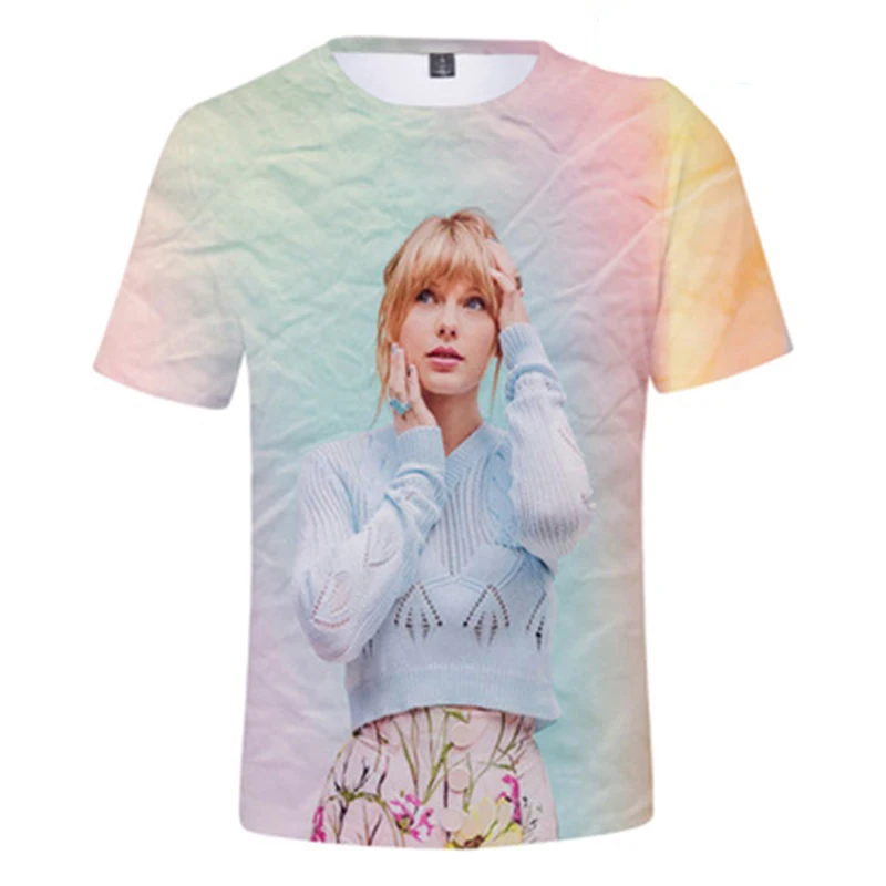 Тэйлор альбом любовник 3D футболки вентиляторы печать футболки для мужчин и женщин короткий рукав футболки размера плюс 4XL